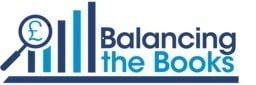 balancingthebooks blue and white logo